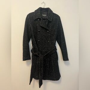 Express Long Black Tweed Pea Coat Women's Coat
